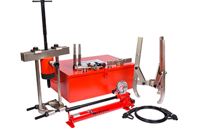 ست کامل پولی کش ، کنسکش ، داخل کش ، شیلنگ و پمپ هیدرولیکی 700 بار فشارقوی تا ظرفیت 50 تن مدل PKC-Range ساخت هایفورس انگلستان